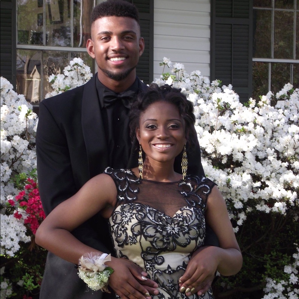 Black and Gold Formal Gown.